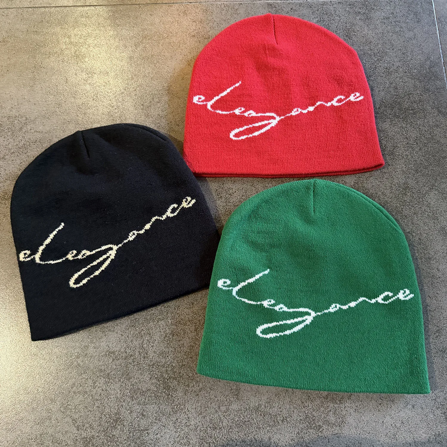 Autumn/Winter Design Jacquard Letter Knit Hat for Men and Women, Warm and Simple Outdoor Casual Cold Weather Pullover Hat
