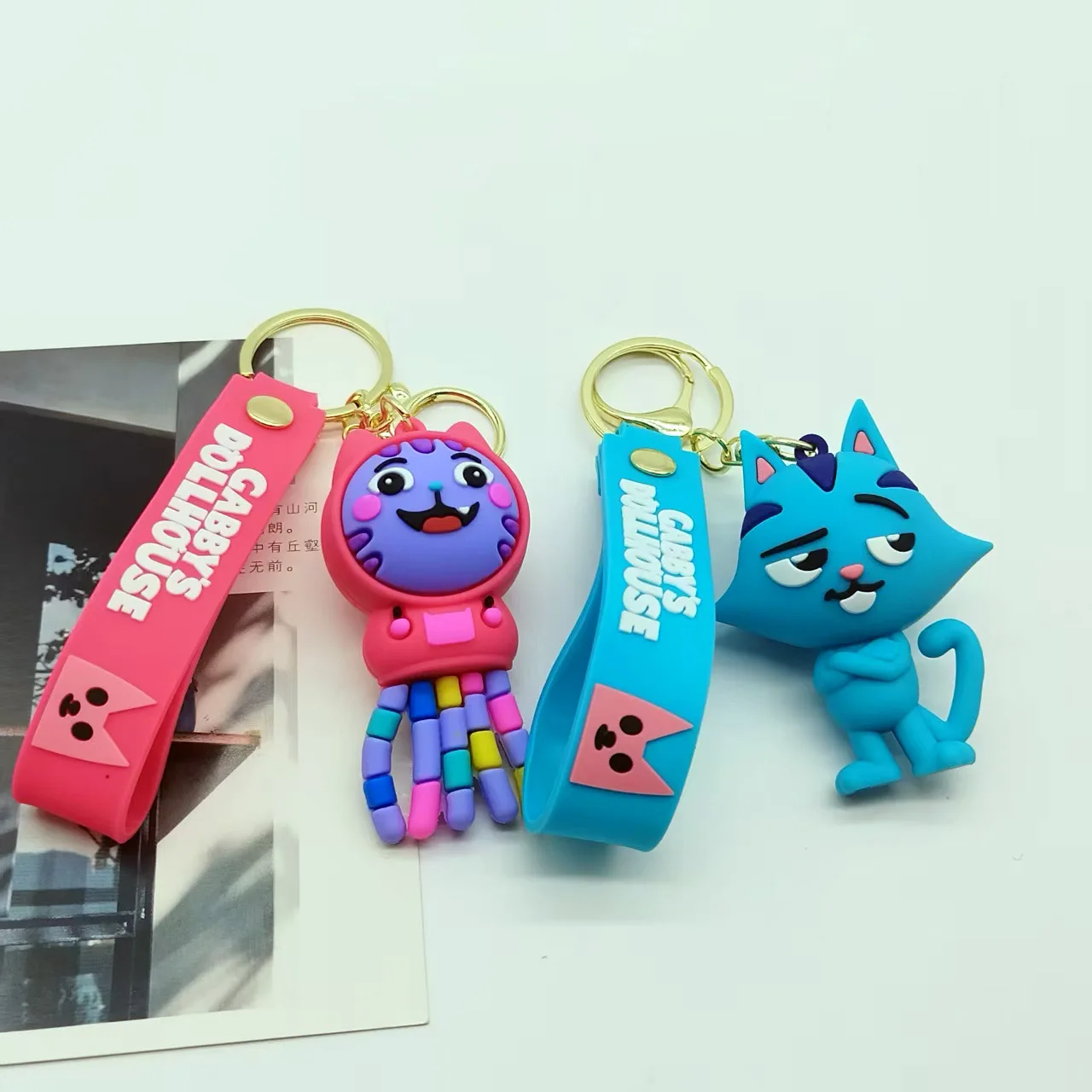 Casa de Gabe de dibujos animados lindo llavero de PVC bolso colgante muñeca Potter Ron Weasley colgante pareja llavero de coche para regalo de cumpleaños de niño