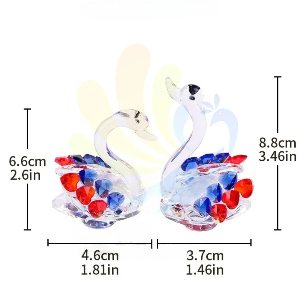 Crystal Swan Creative Living Room Hallway Ornament Home Desktop Decoration Christmas Gift for Couples and Friends Crystal Craft
