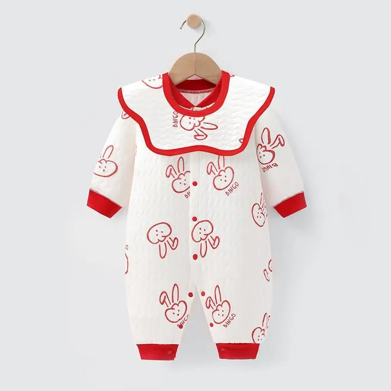 

Baby jumpsuit spring autumn and winter clothing warm winter quilted autumn newborn clothes early autumn baby thickening suit