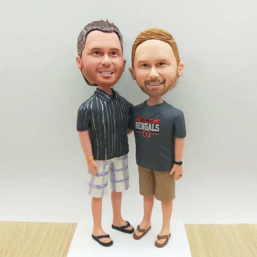 

Bobblehead Handmade Clay Figurine Gift for Him Her Couple Wedding Birthday Anniversary Figurine Personalised Wedding Gift