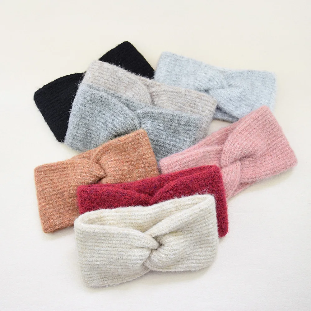 Soft Smooth Cashmere Cross Knot Headband Women Fashion Head Band Autumn Winter Ear Warmers Thicken Wide Hair Bands Accessories