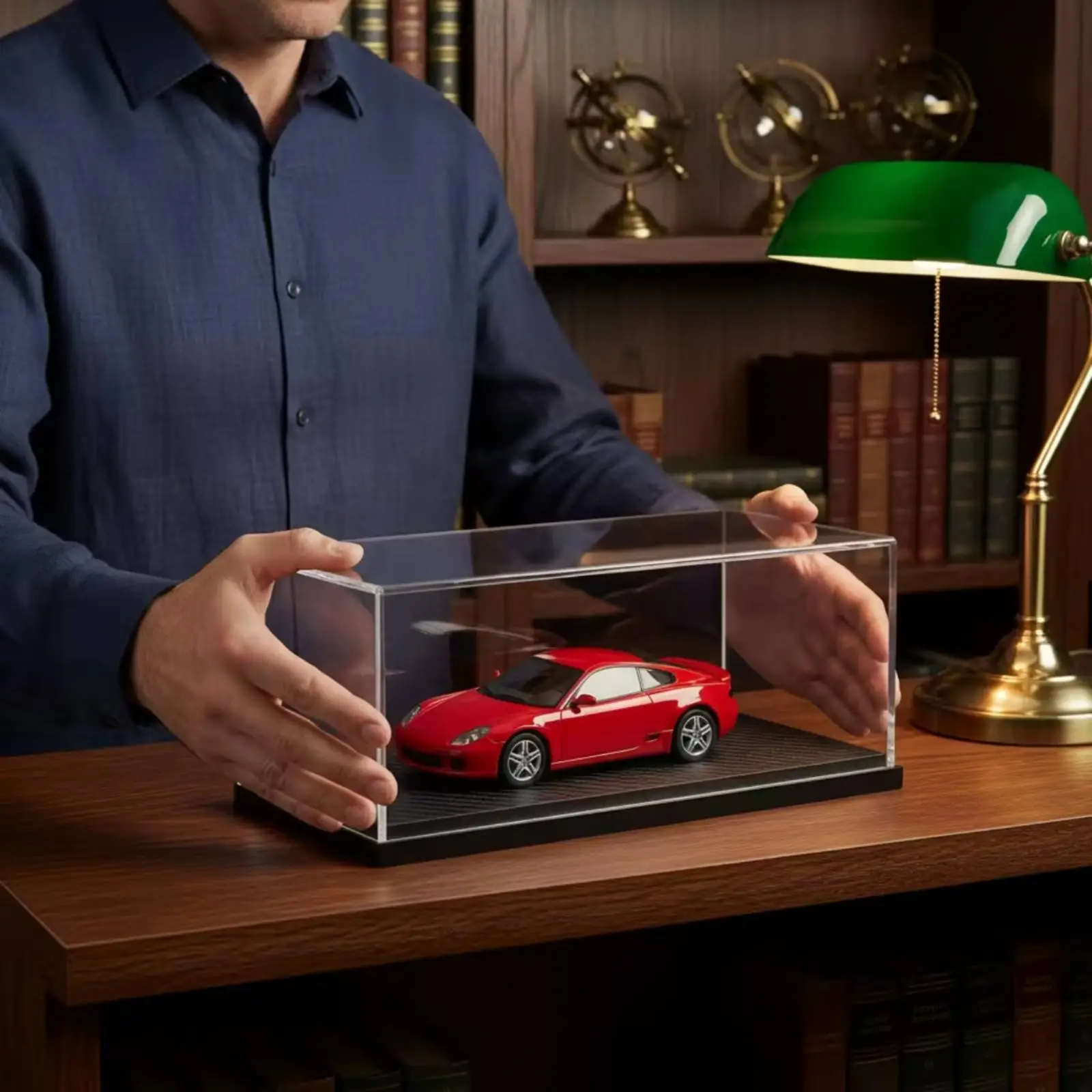 Model Car Display Enclosure with Base Dustproof Showcase Clear for Collectors