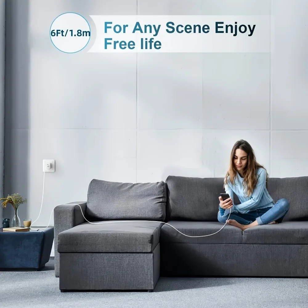 [MFi معتمد] 2+2 عبوة لشاحن iPhone السريع، شاحن حائط USB C بقدرة 20 وات مع كابل شحن سريع بطول 6 أقدام متوافق مع iPhone