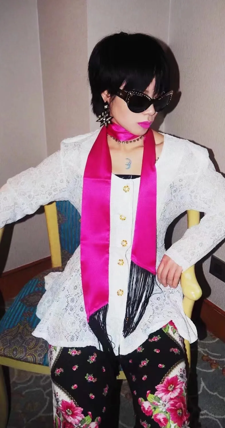 Echarpe-longue-en-satin-de-soie-a-franges-g-rainbow-punk-ro-faionable-multifonctionnelle-couleur-unie-rectangulaire-pour-printemps-automne-hiver