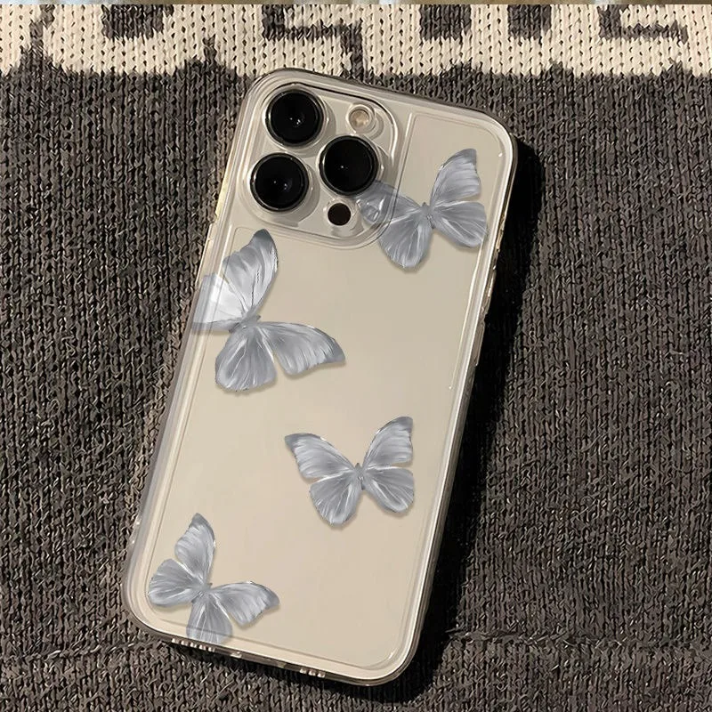 

Butterfly Pattern Phone Case For Samsung Galaxy S24 S23 S22 S25 Ultra Plus Transparent Cover S22+ S23+ S24+ S25+ Shell Fundas
