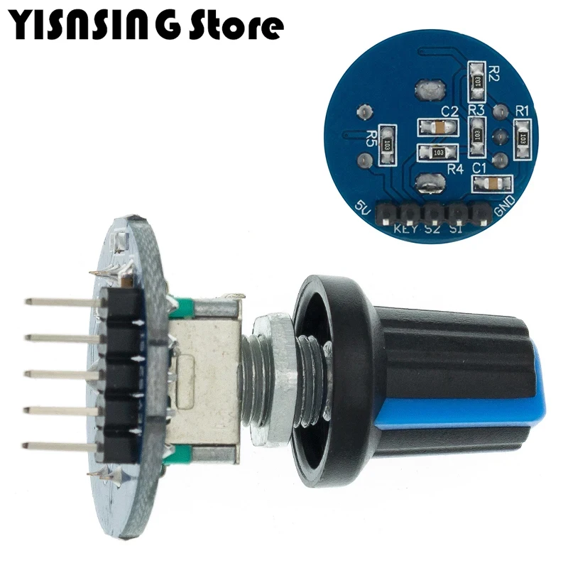 Rotary Encoder Module for Arduino Brick Sensor Development Round Audio Rotating Potentiometer Knob Cap EC11