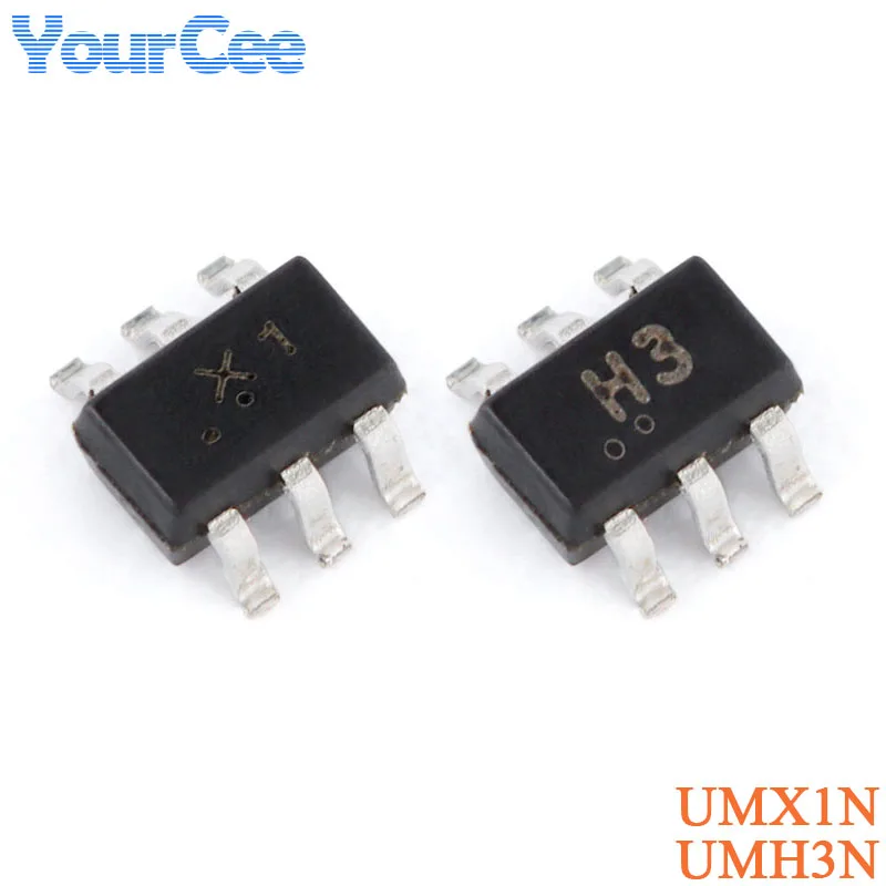 50Pcs UMX1N UMH3N X1 H3 SOT-363 50V 100mA 150mA Dual NPN Digital Transistor Chip