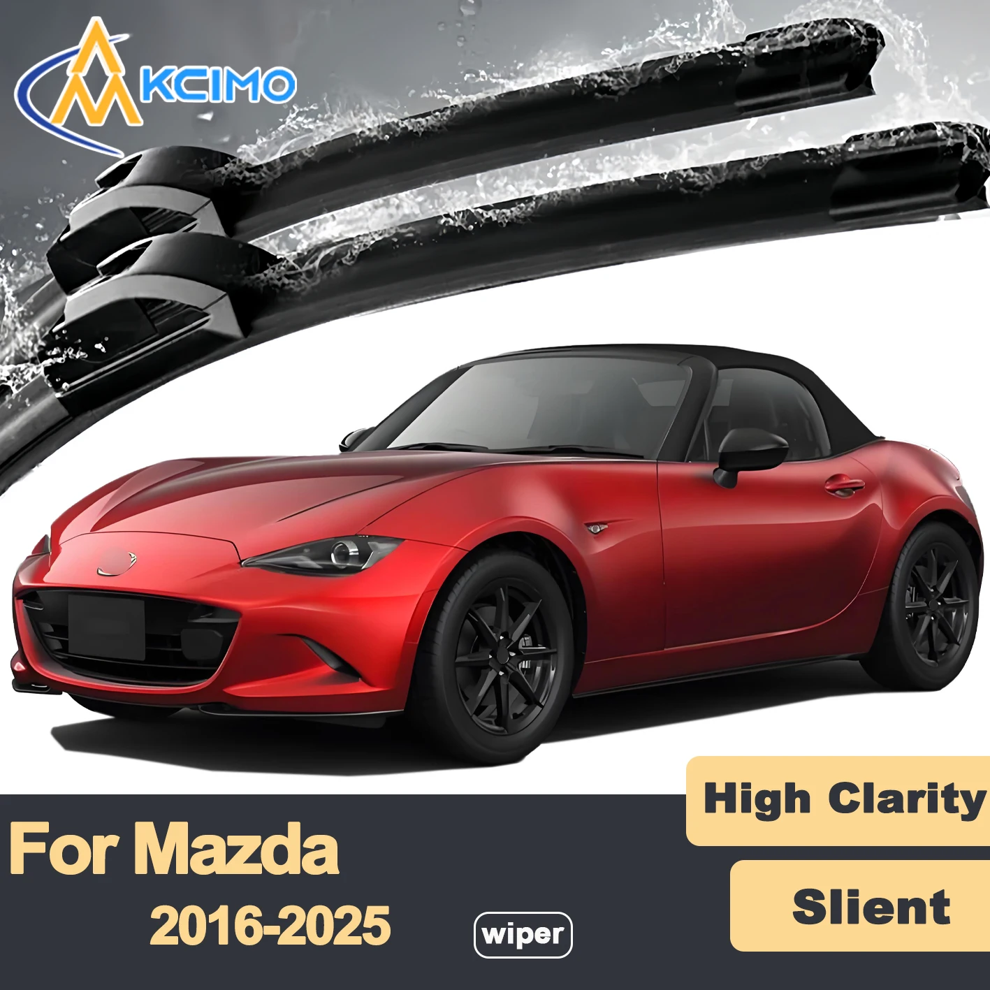 

Premium Rubber Durable Silent Windshield Wiper Blades 2pcs for Mazda MX-5 ND 2016-2025 Roadster Miata Front Wiper Blades Set