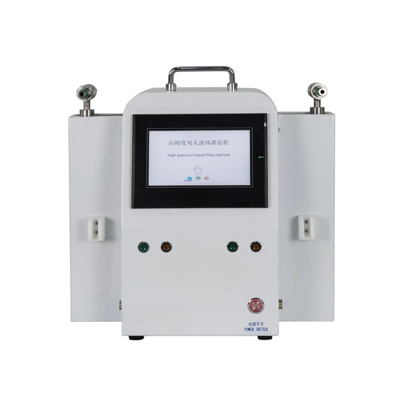 Semi-automatic double-head bottle oil filling mhine