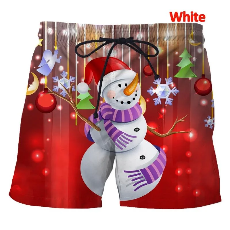 Men\'s Casual Christmas Shorts Summer Loose Siwmwear Shorts funny Swimming trunks