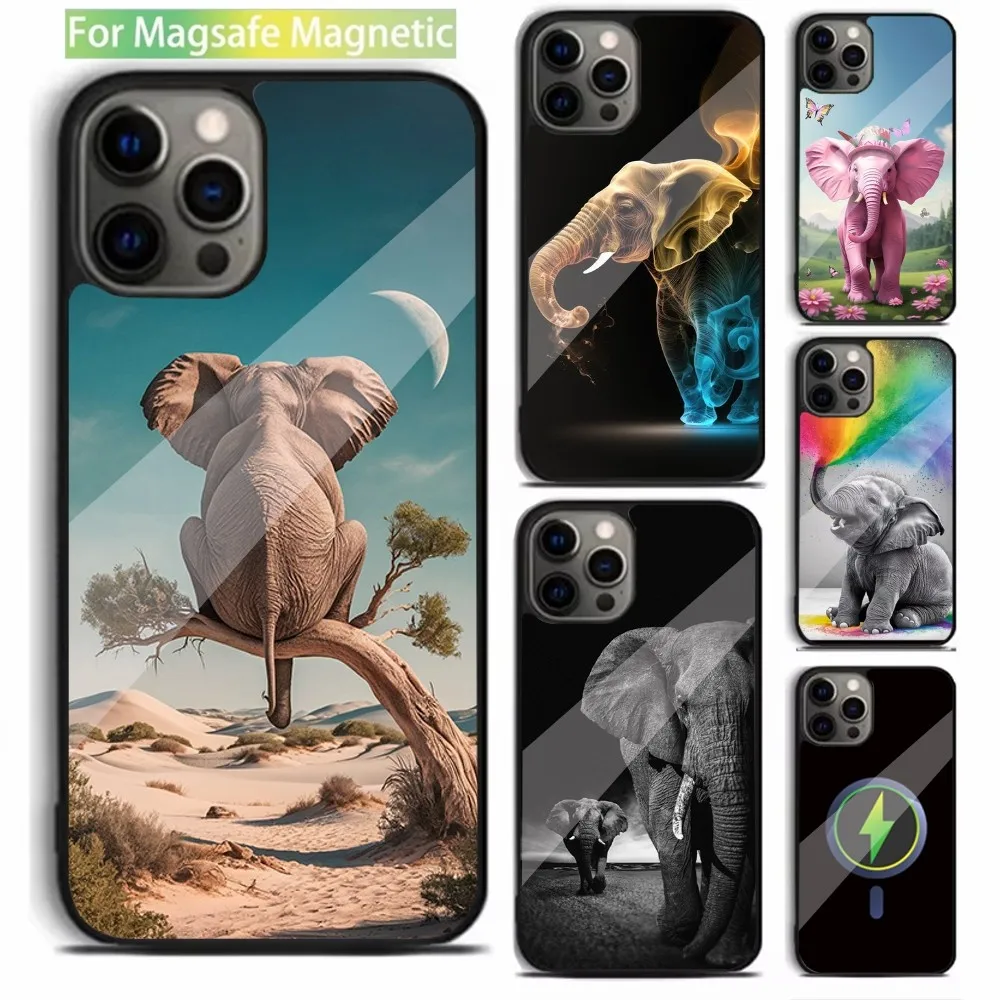 

Animal Elephant Phone Case For iPhone 16,15,14,13,12,11,Plus,Pro,Max,Mini Magsafe Magnetic Wireless Charging