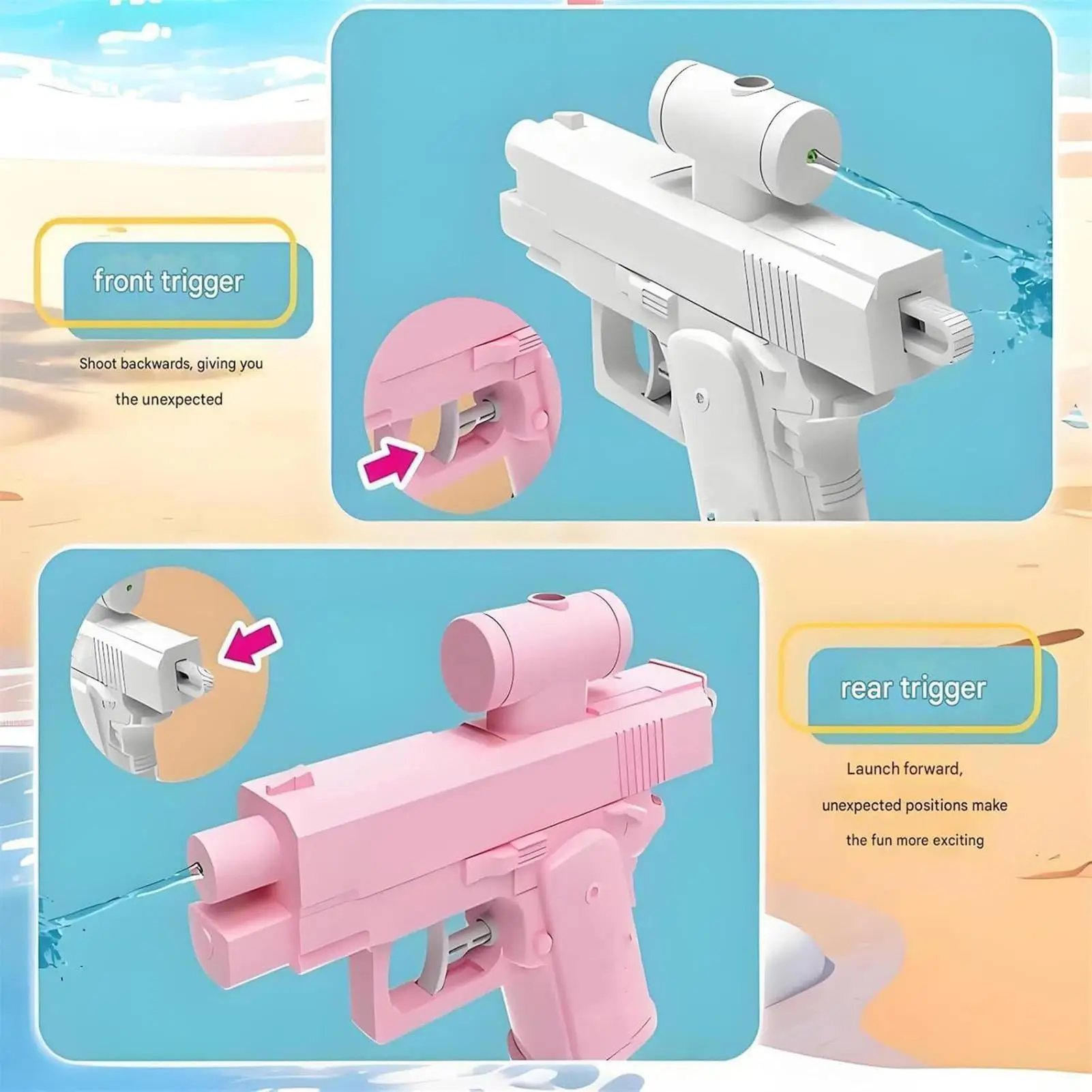 Reverse Water Spray Squirter Interactive Toys Summer Hot Weather Outdoor Play Splashing Game for Backyard Garden Pool