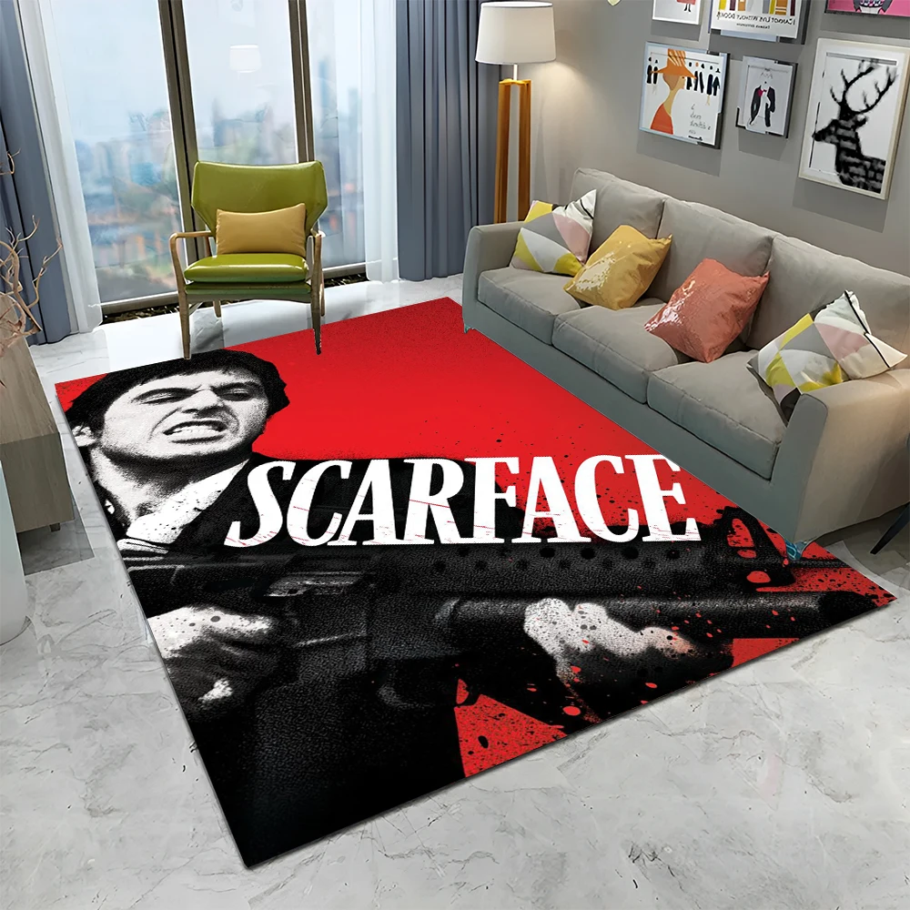 

3D Printing Movie Scarface Tony Carpet Rug for Home Living Room Bedroom Sofa Doormat Decor,kids Play Area Rug Non-slip Floor Mat