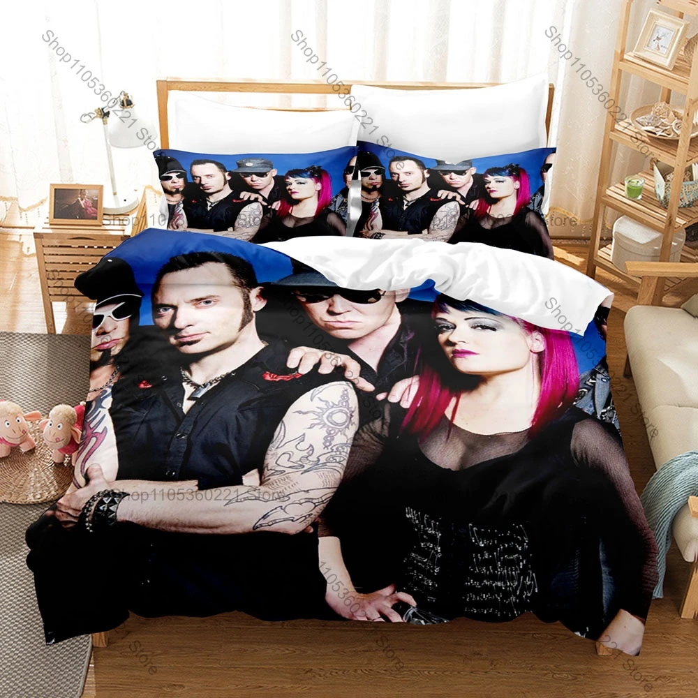 Personality KMFDM Rock Band Printed Brushed Fabric Bedding Set New Soft Warm Duvet Cover Pillowcase Bed Sheet For Fans