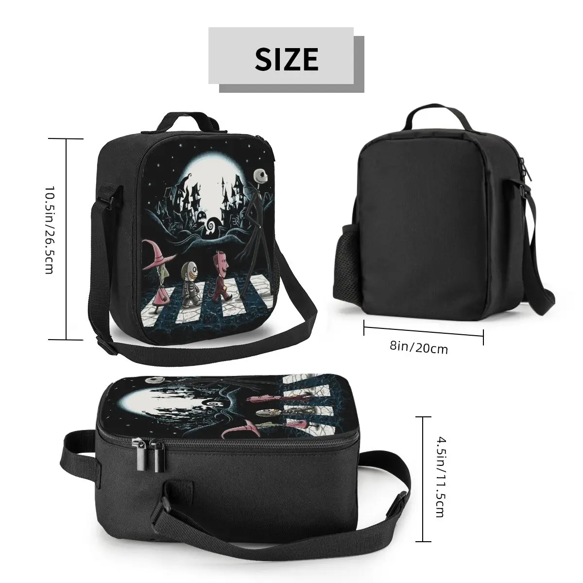 Custom Horror Nightmare Christmas Jack Skellington Insulated Lunch Bag for Women Cooler Thermal Bento Box Kids School Children