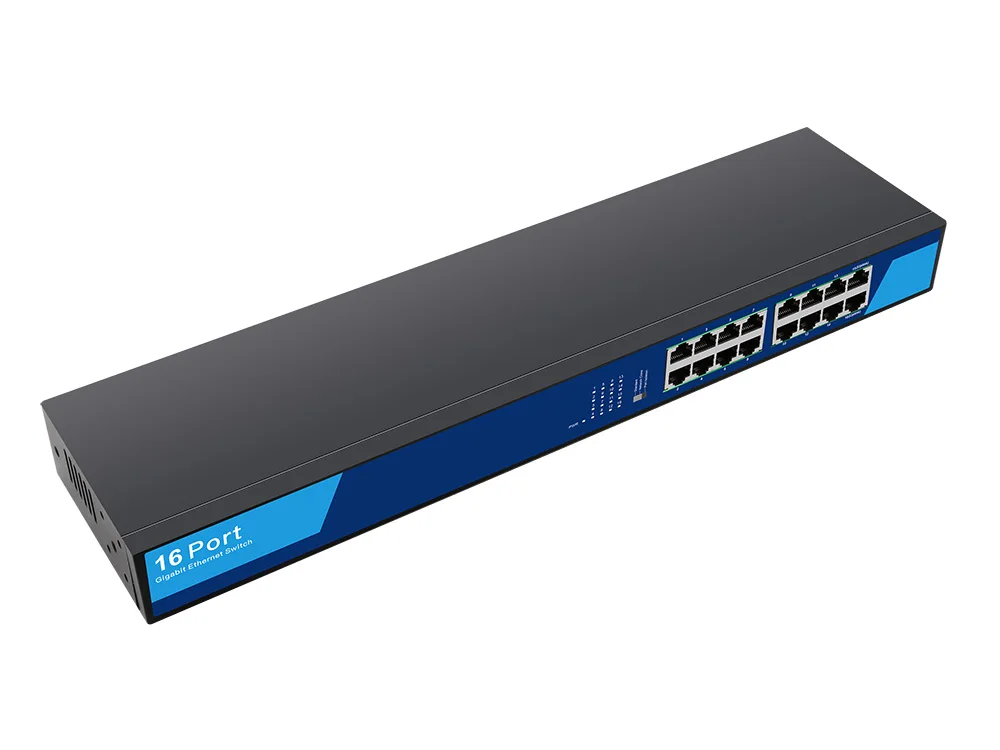 16-портовый Ethernet-коммутатор 10/100/1000M с железным корпусом и 3 режимами работы 16-портовый гигабитный неуправляемый Ethernet-коммутатор
