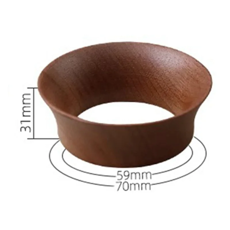 A75X Top Coffee Dosing Ring Funnel Magnetic Walnut For Delonghi E61 Portafilter Espresso Accessories