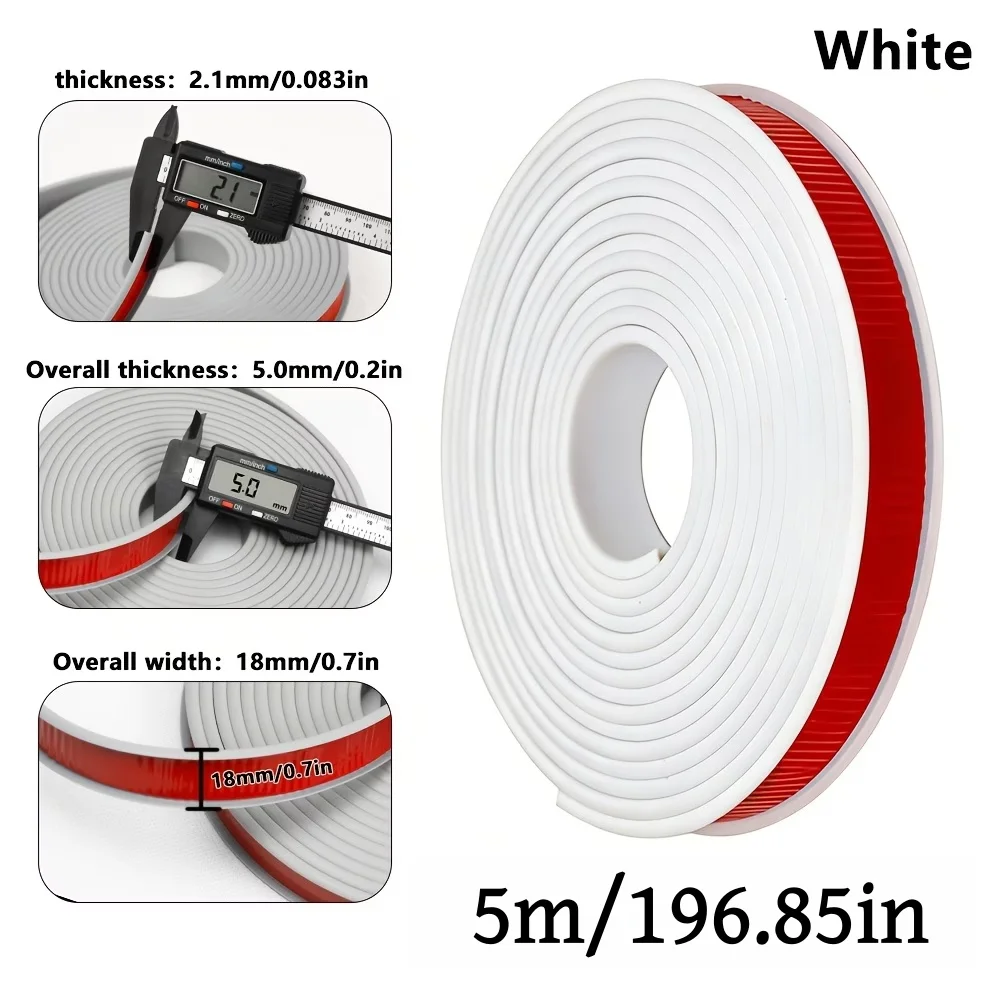 

1 Roll 5m/196.85in U-Shaped Self-Adhesive Edge Strip,TPE Self Adhesive Veneer Edging Trim Flexible Corner Edge Protector