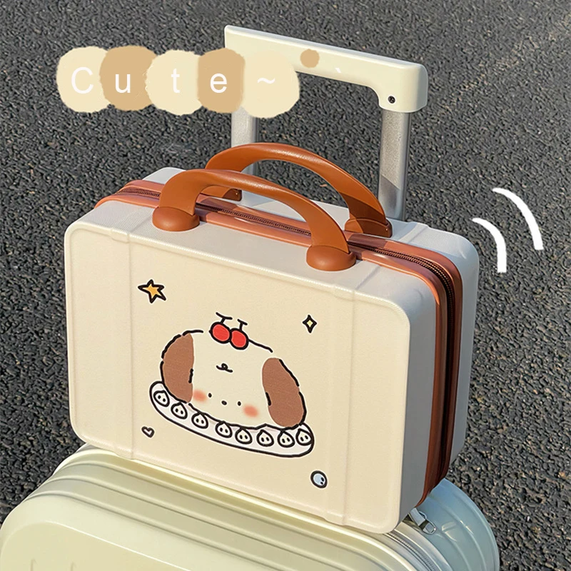 Kawaii Dog Makeup Storage Organizer Cute Travel Plastic Cosmetics Case Portable Large Capacity Storage Container For Girl Women