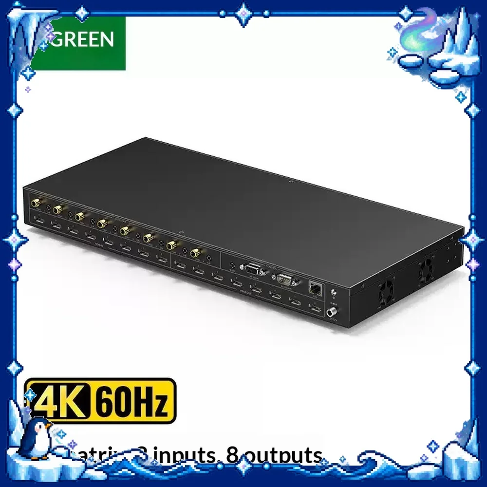 UGREEN CM547-80964 HDMI Matrix Switch 8 in 8 Out HDMI 2.0 4K 60Hz Video Audio Routing for TV Monitor Projector Control Rooms
