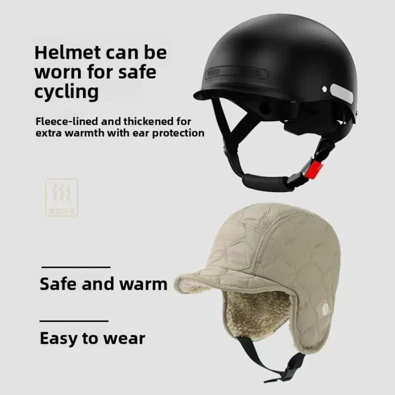 الشتاء خوذة بطانة قبعة حماية الأذن صوف الضأن الحراري بالاكلافا دراجة كهربائية ركوب الرياضة في الهواء الطلق يندبروف قناع للتزلج النساء #6