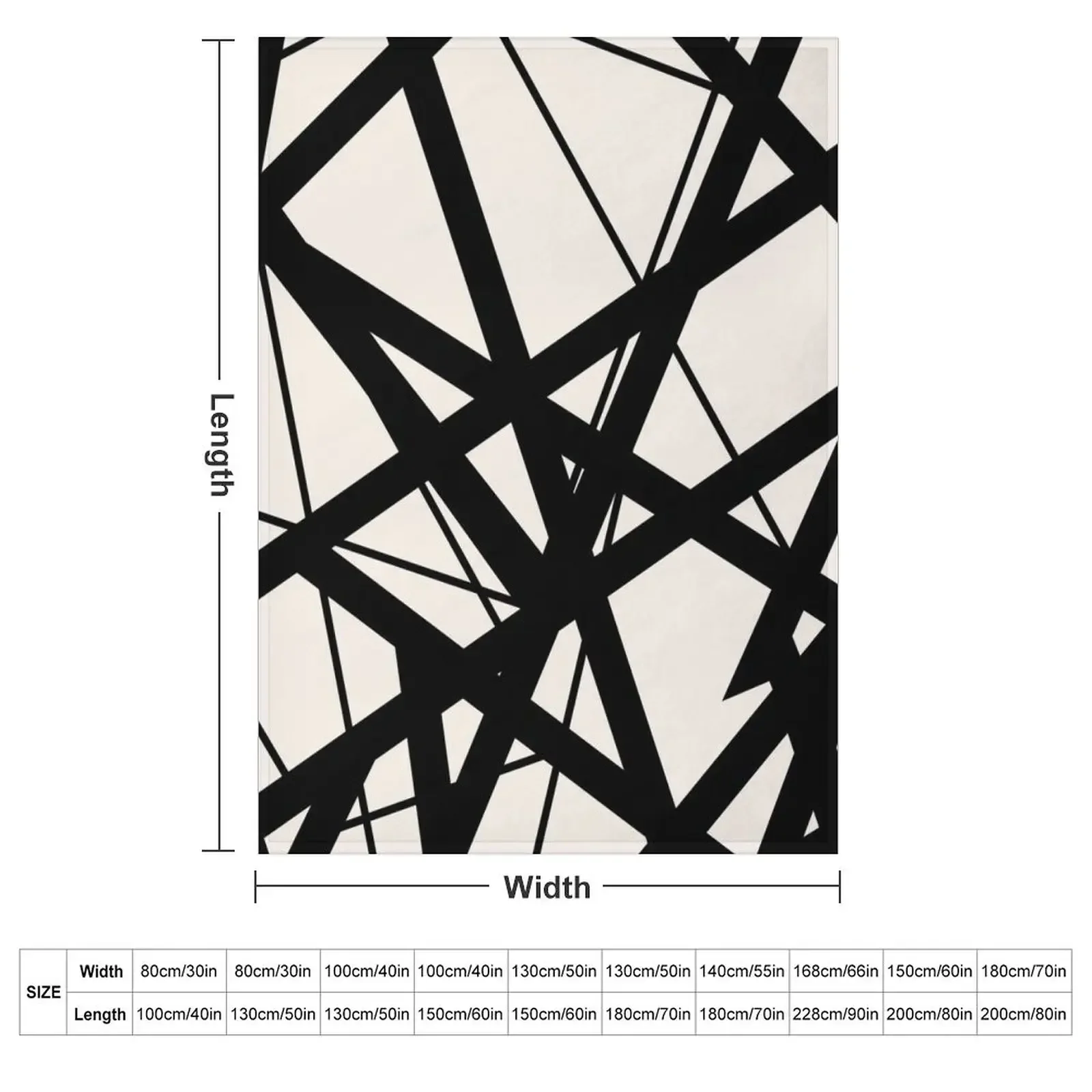 EVH: authentic Black & White Stripes design (eggshell) Throw Blanket Bed Furrys Soft Beds Decorative Beds Blankets