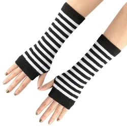 1 Pair Fingerless Gloves Knitted Long Sleeve Arm Warmers Women Gloves Without Fingers Cycling Hand Warmer Fingerless Mittens