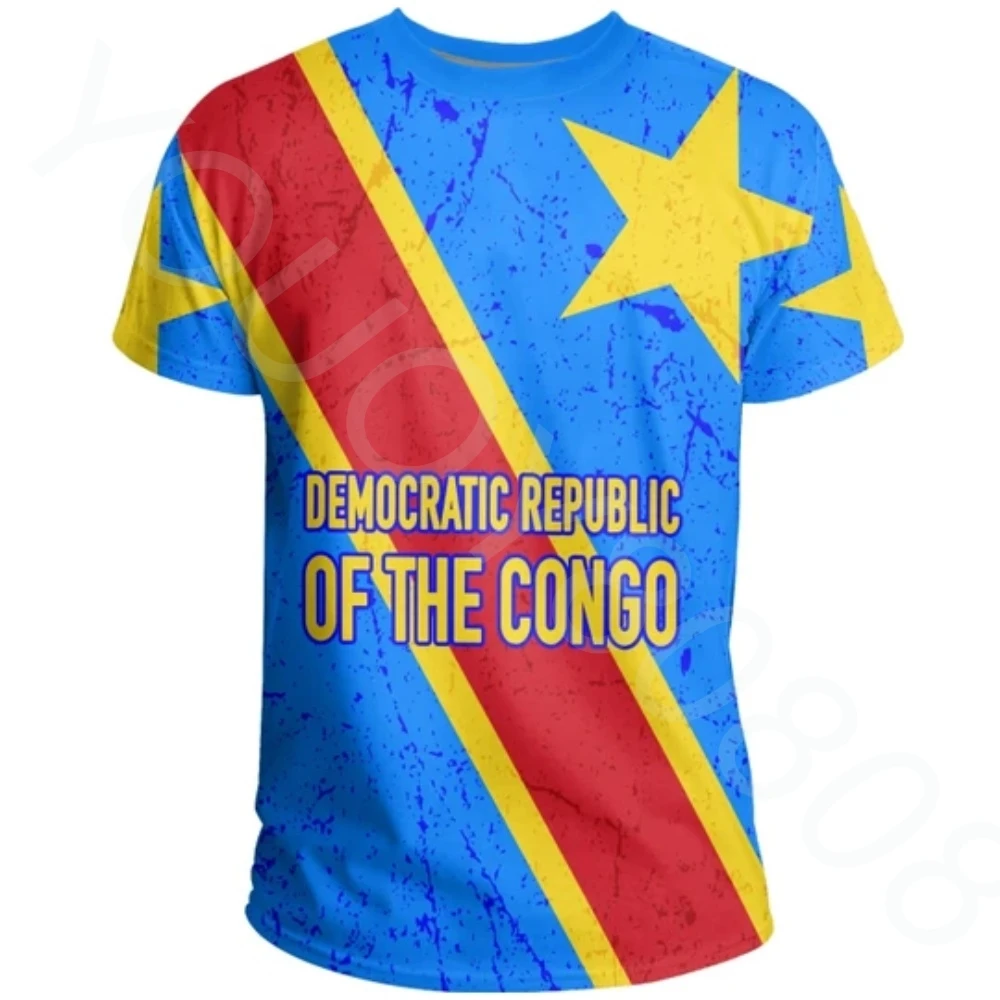 T-shirts Democratic Republic of Congo Country Flag 3D Print Summer T Shirt Fashion Kids Casual Boy Girl Neutral Round Neck Tees