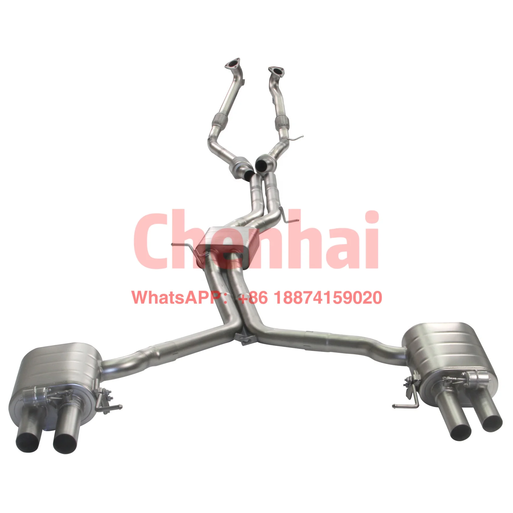 Valved Resonated Cat Back Exhaust System for AUDI S4 S5 B9 Exhaust Pipe