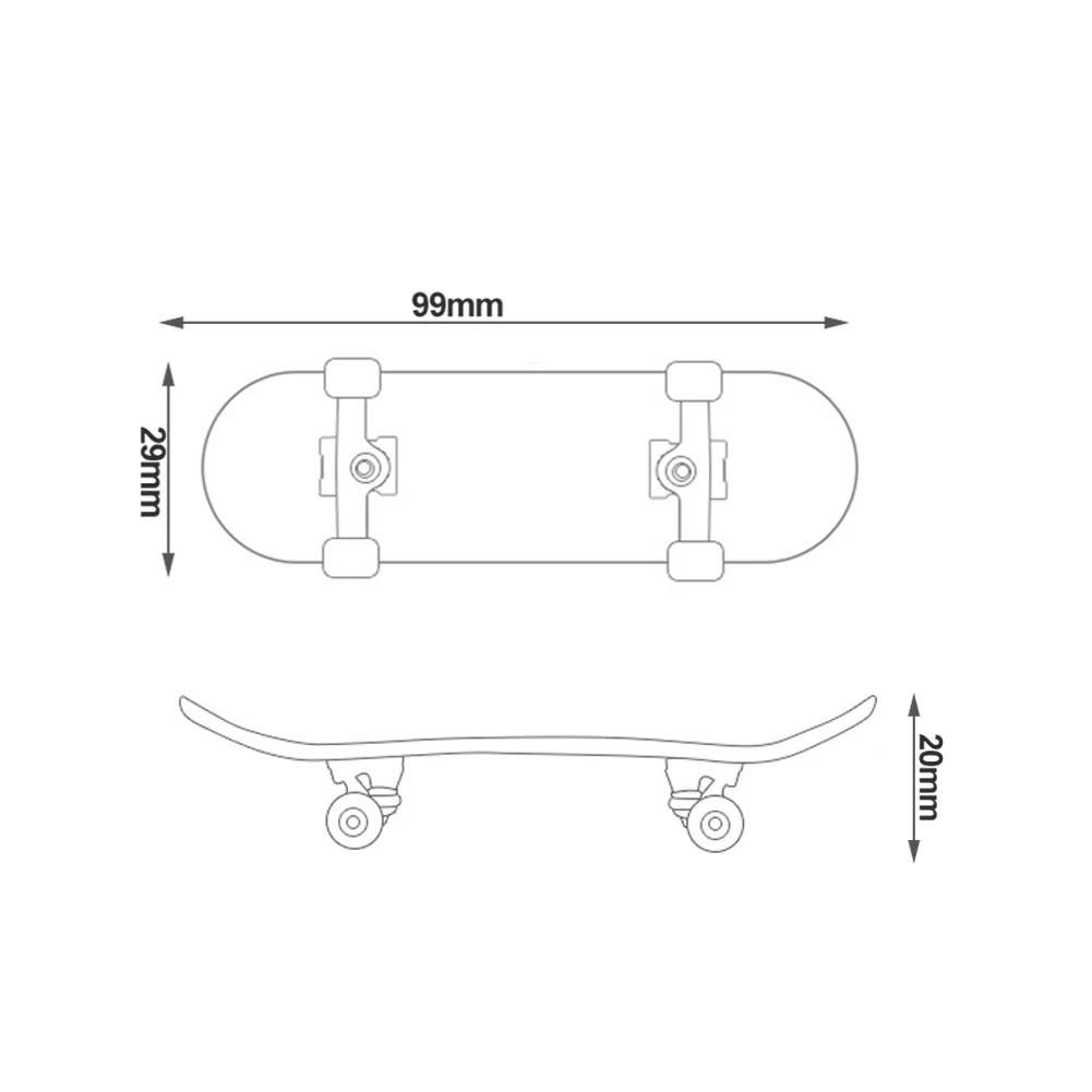 Ensemble de planche à roulettes en bois pour enfants, jouet de touche, stents professionnels, ensemble de patins à doigts, cadeaux de Noël pour enfants, nouveauté, 1 ensemble