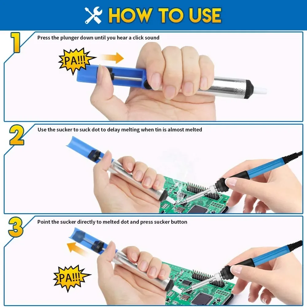 Hot Aluminum Metal Desoldering Pump Suction Tin Soldering Sucker Pen Removal Vacuum Soldering Iron Desolder Tools