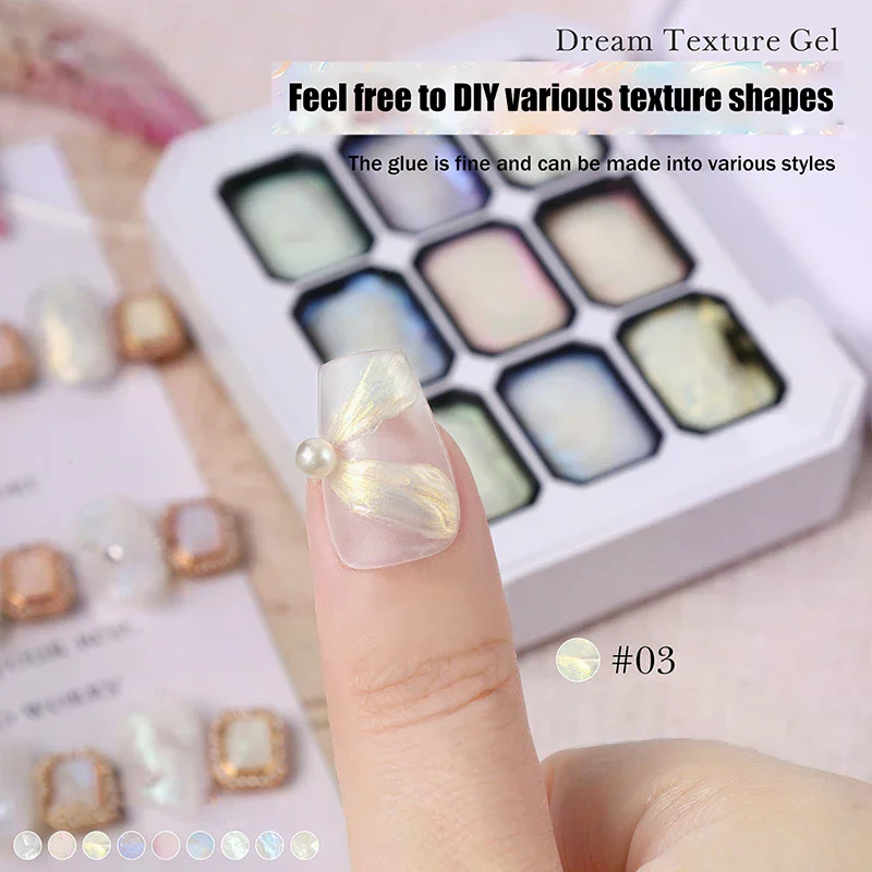 9 Colors Painting Gel Drawing Gel Palette French Ombre Gel Nail Polish UV Gel Salon Holographic Manicure Female Nail Art Tool
