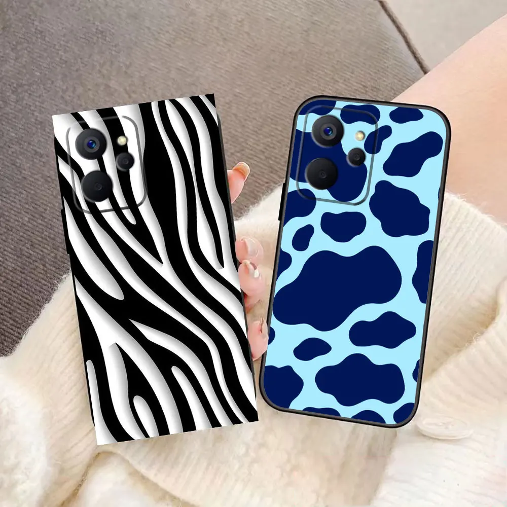 Stylish Colorful Prints Cow Zebra Texture Phone Case For OPPO Realme X50 XT X 11 10 9 9I 8 8I 7 6 Pro Plus Case Funda Shell Capa