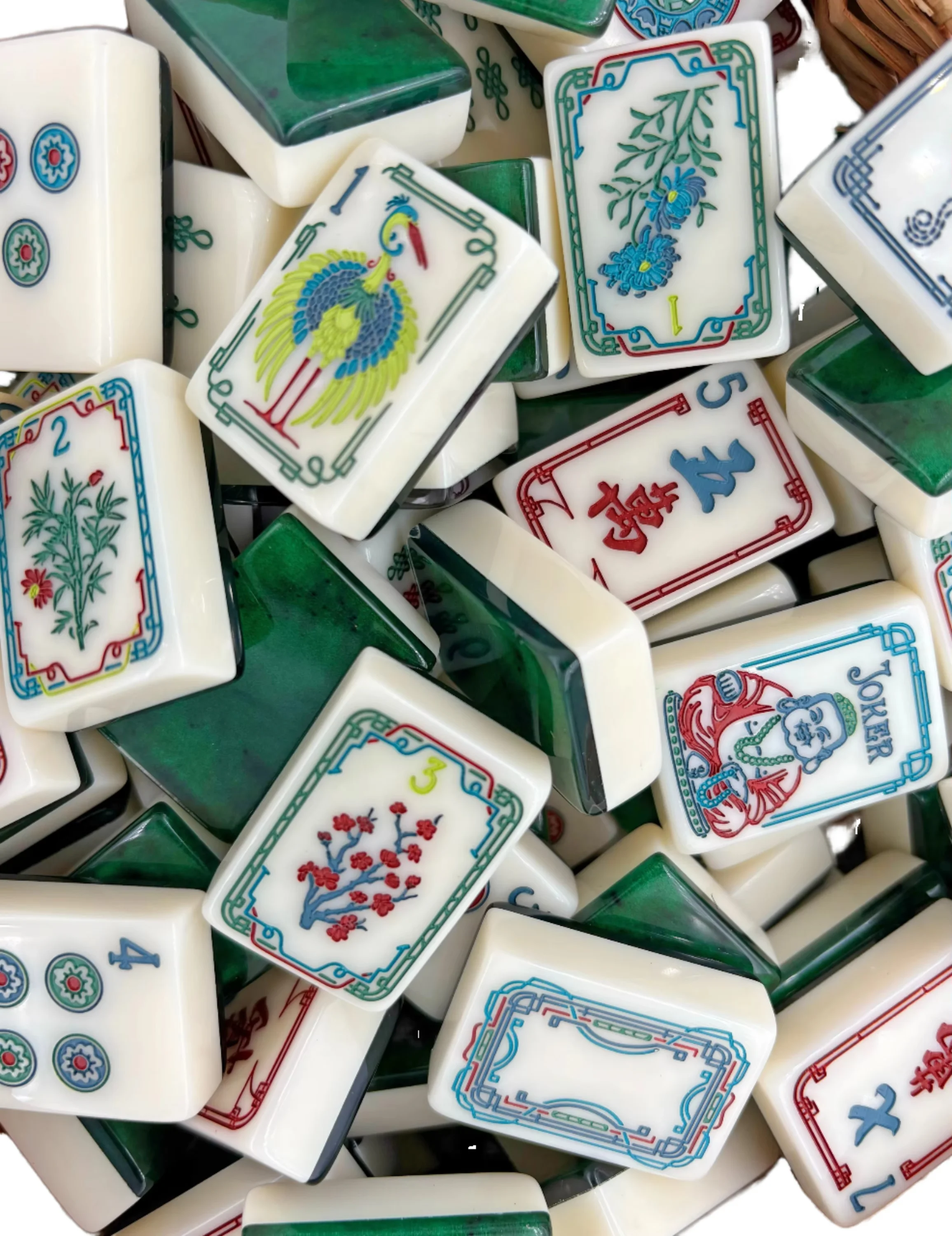 New Design Green 4Layer Acrylic American Mahjong Set Premium Shiny Eco-Friendly Durable Tiles Unique Collectible