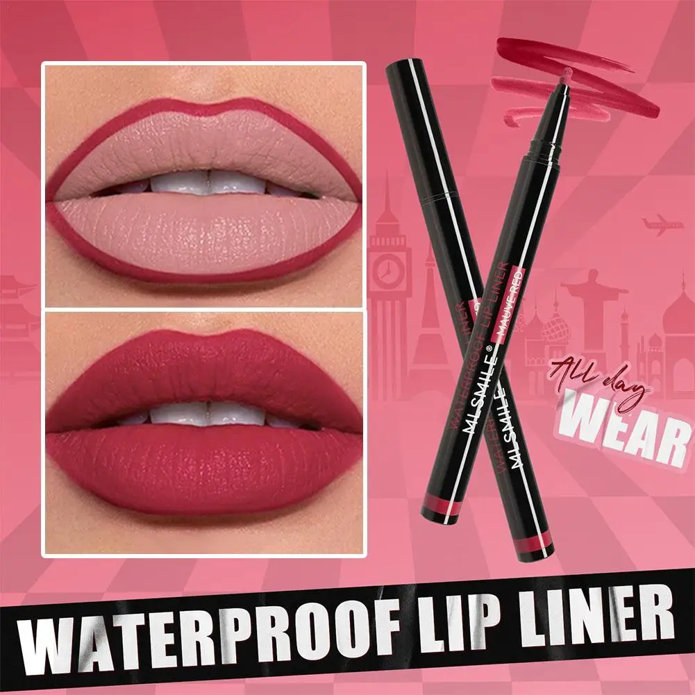 Brand Lip Liner Long Lasting Quick-drying Anti-smudge Natural Lipstick Pen Matte DARK RED DUSTY PINK MAUVERED Lips Makeup Tool