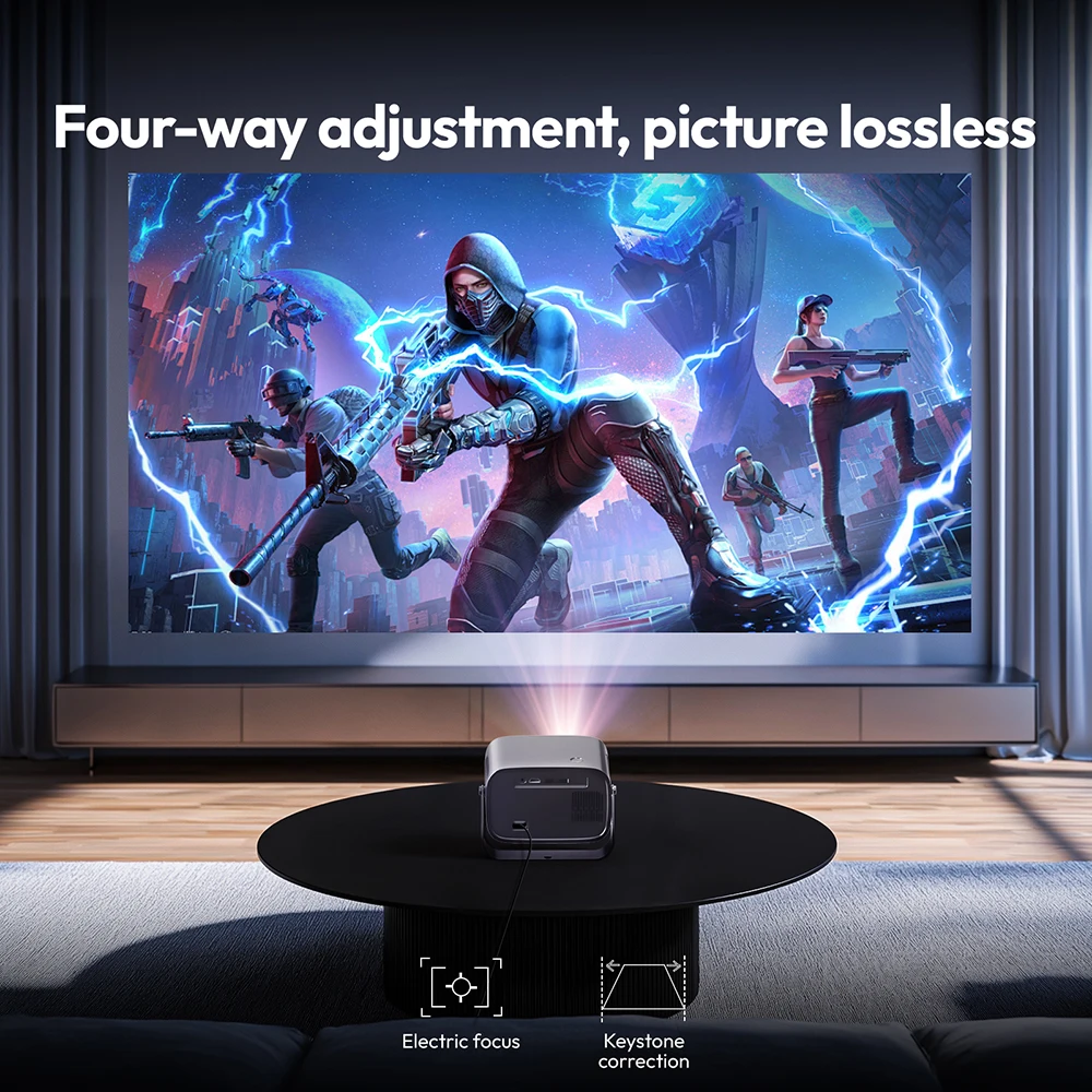 VEVSHAO A12 프로젝터 미니 휴대용 LED 비디오 안드로이드 13.0 WIFI 6 ... - 4