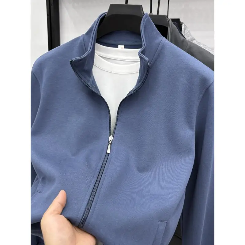 

Men's Hoodie Jaet Zipper Closure Casual Loose Fit Color Spring Autumn Wear Stand Collar Spor Comfortable Top