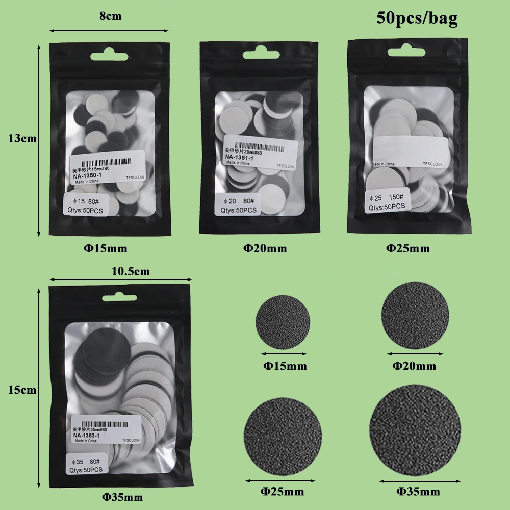 Pedicure Vervanging Schuurpapier-15mm 20mm 25mm 35mm Voet Eelt Verwijderen Disc Refill Dode Huid Cuticle polijsten Bestand Accessoire