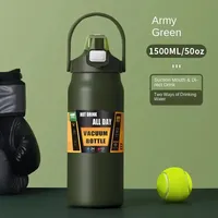 1500ML 304 Stainless Steel Thermos with Straw Thermal Mug Cup Sports Vacuum Flasks Cold and Hot Water Bottle