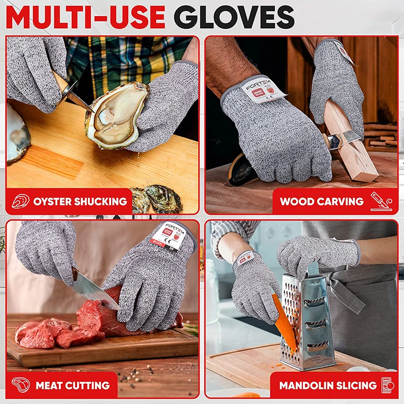 Level 5 Cut Proof Stab Resistant Wire Metal Glove Kitchen Butcher Cuts Gloves for Oyster Shucking Fish Gardening Safety Gloves