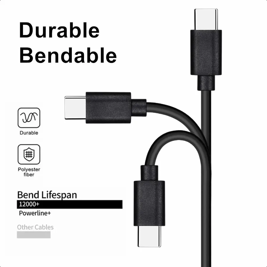 20 حزمة USB C 48W PD كابل شاحن سريع Multipack USBC إلى نوع C أسلاك شحن السائبة 3.3ft