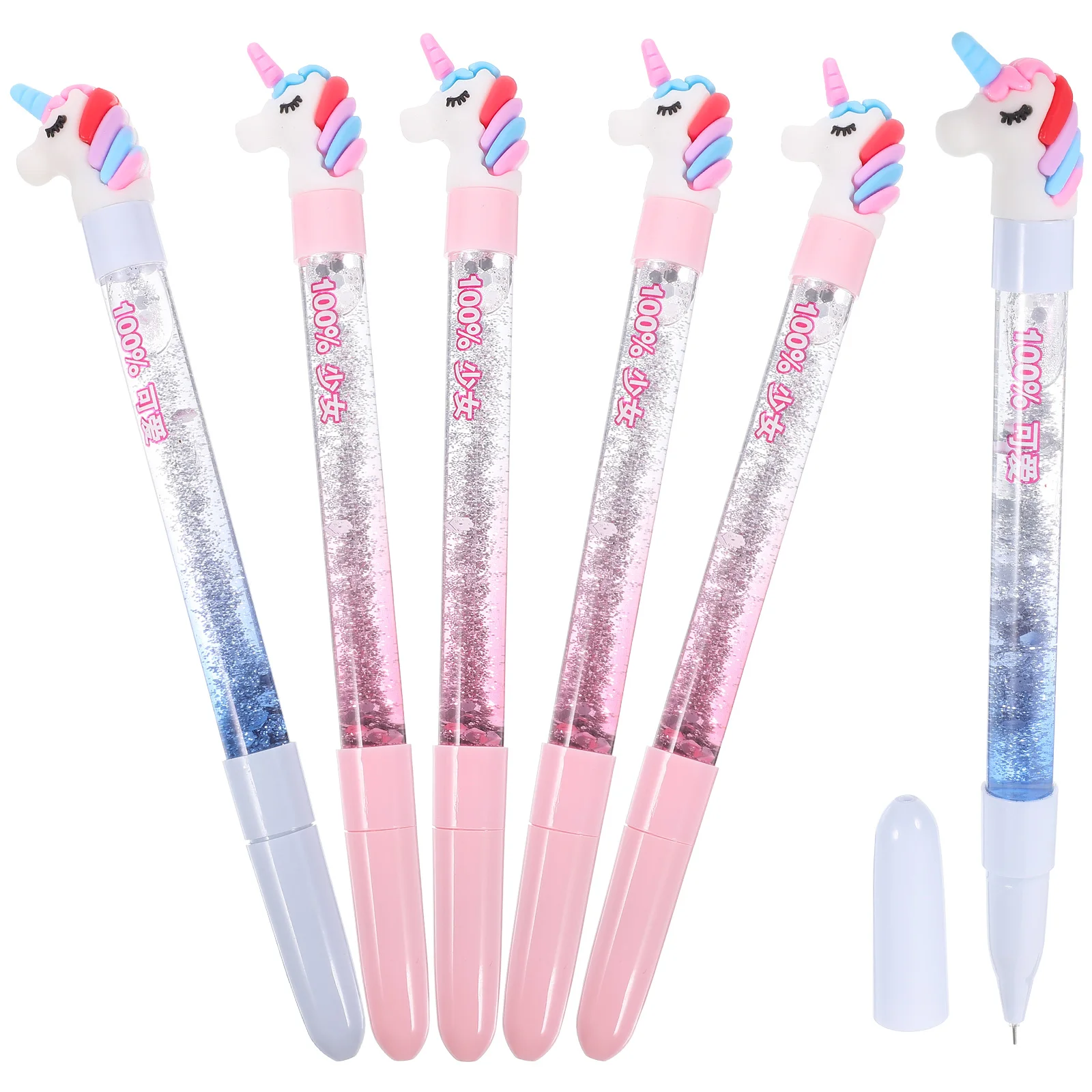 

6 Pcs Signature Pen Ink Pens for School Portable Gel Writing Cartoon Plastic Novelty Girl Cute Smooth