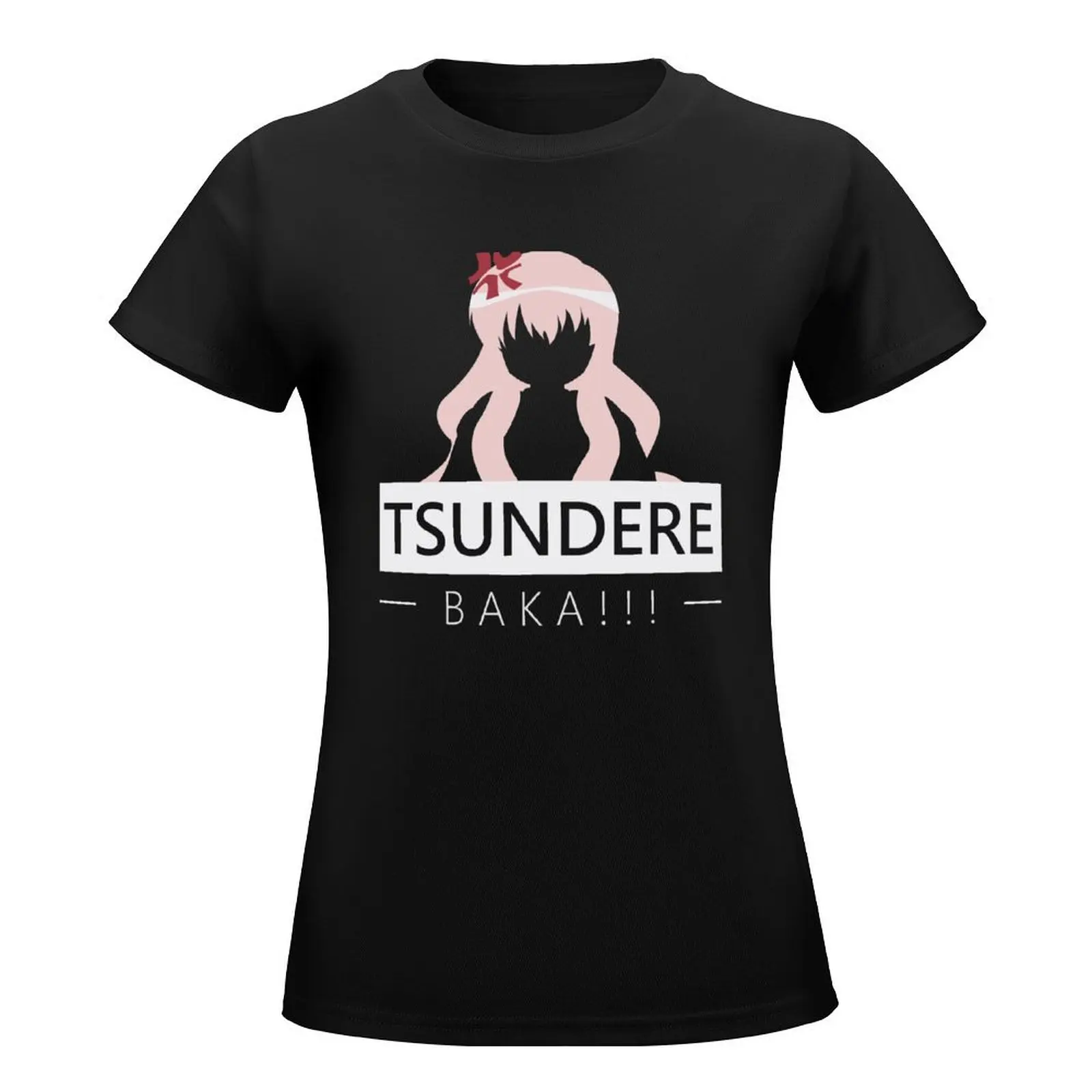 Tsundere Baka!!! T-Shirt korean fashion Short sleeve tee new edition t shirts for Women