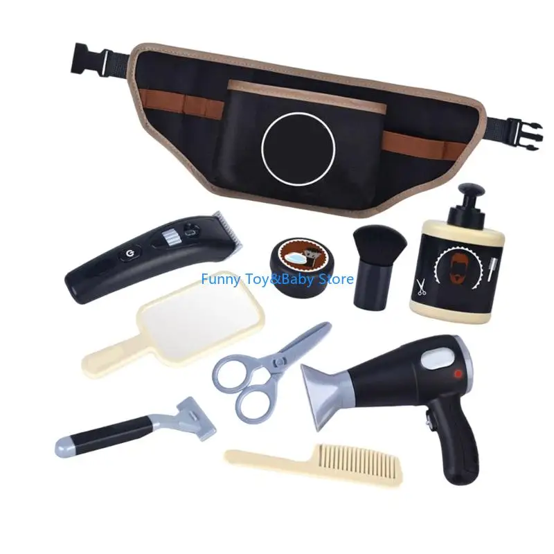 Children Barber Pretend Play Hairdressing with Hair Styling Tool Creative RolePlay Activity Game For Toddler Fun C90B