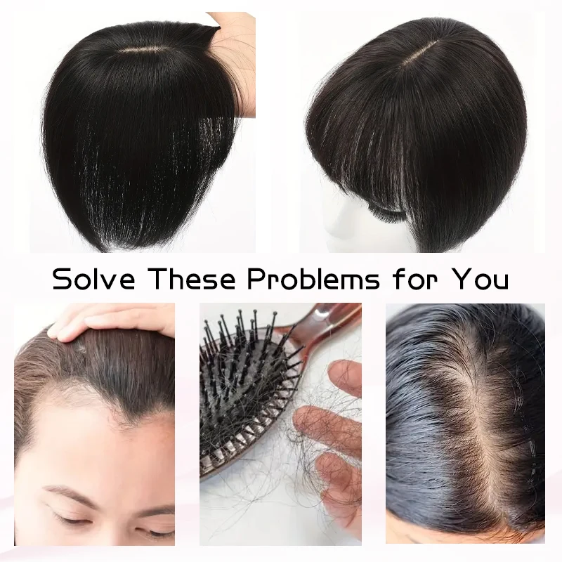 25cm 100% cabello humano 8X12cm redecilla Invisible Clip recto en una pieza extensiones de cabello peluca superior pieza para mujeres pérdida de cabello