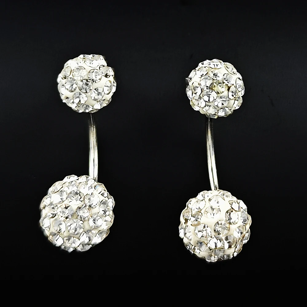 2024 New Round Ball Beads Crystal Dangle Drop Earring for Women Fashion Christmas Gifts Hook Jewelry E1902