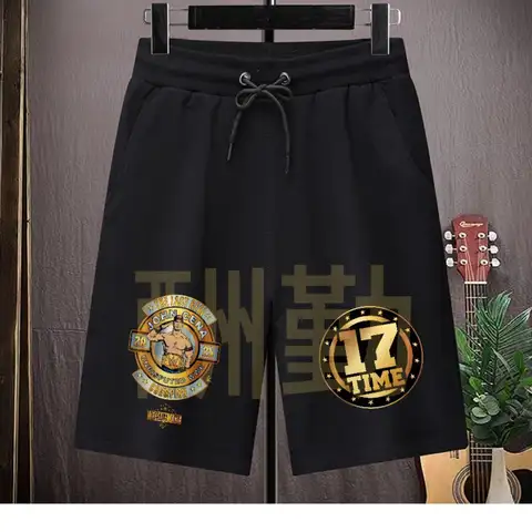 2025 새로운 WWE John Cena John Cena 레슬링 코튼 다목적 루즈 스포츠 맞춤형 남성 및 여성 반바지 Best5