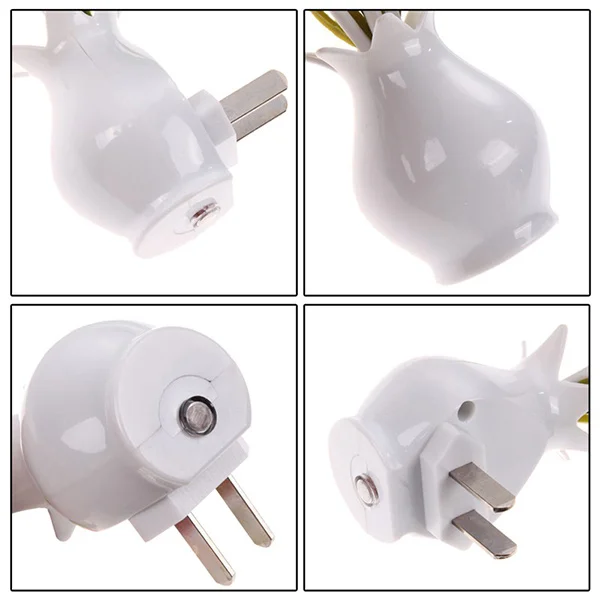 

2Pcs LED Flower Vase Night Light Wall Plug in Energy Saving Soft Brightness Eye Protection Travel Small Size LED Night Light