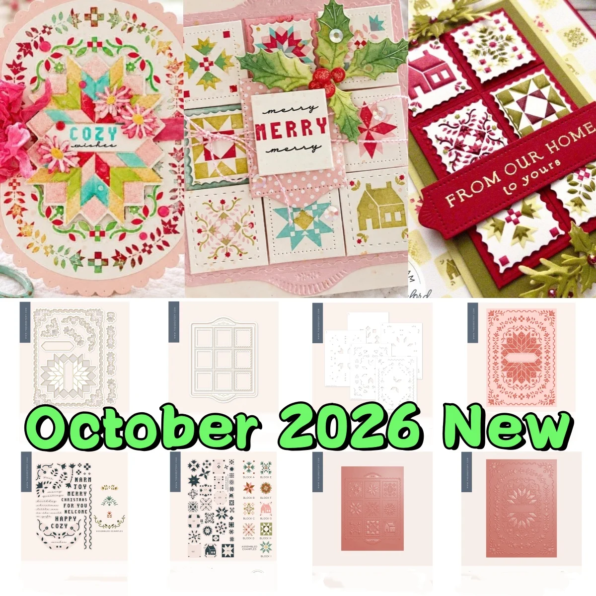 October 2026 New Christmas Capsule Quilt Metal Cutting Dies Clear Stamps Stencil Hot Foil For DIY Decorating Scrapbook Paper